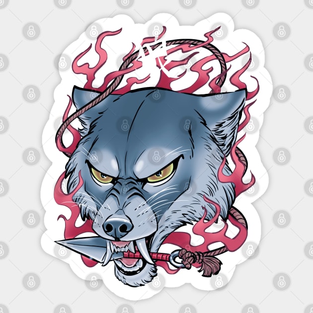 Angry Wolf Kunai Sticker by Mang Kumis